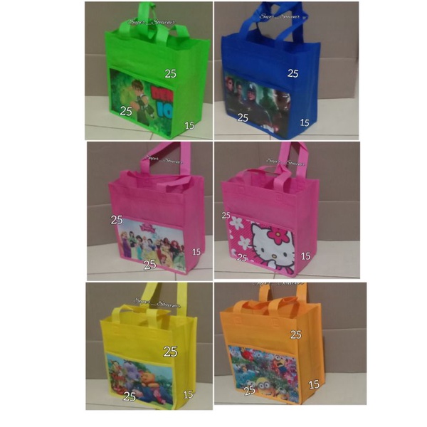 

Tas Souvenir ultah anak/ motif karakter/12 pcs