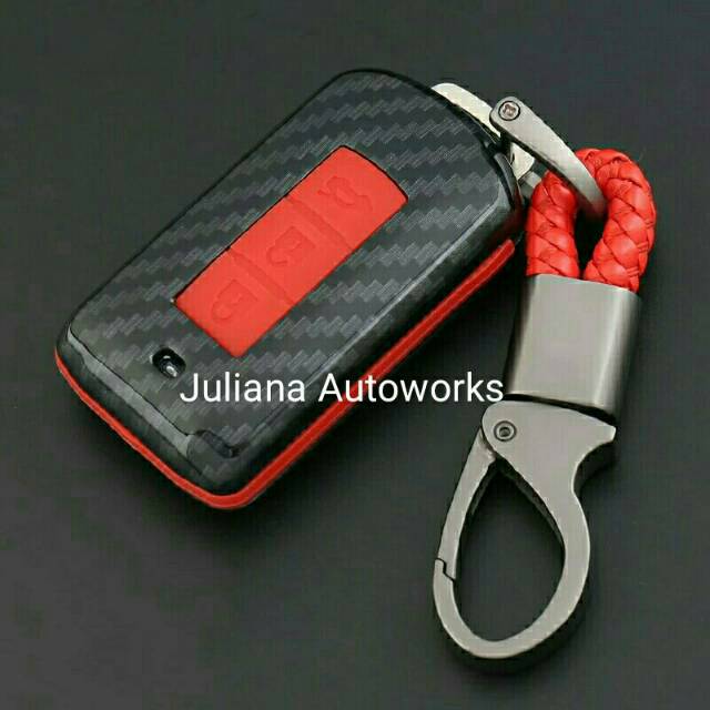 Case Carbon key Smartkey Cover key kunci Mitsubishi Outlander Pajero Xpander