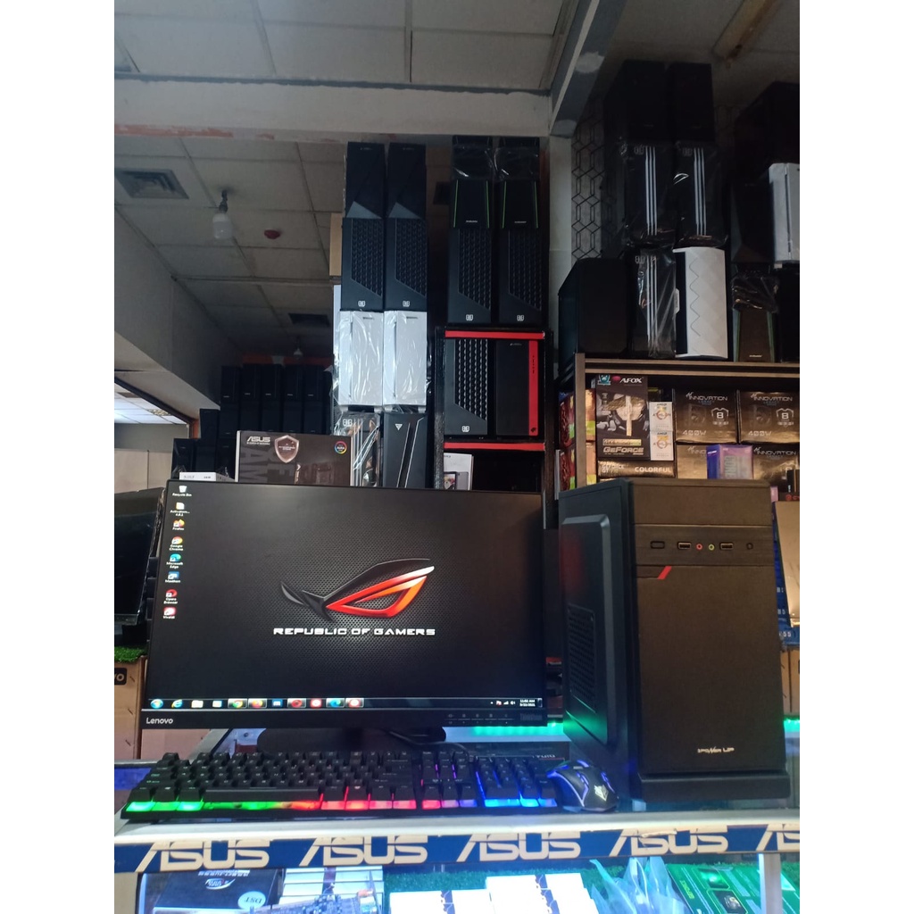 PC RAKITAN KANTOR SEKOLAH CORE I3/RAM 4/HDD 500/LED 24 INCH SIAP PAKAI