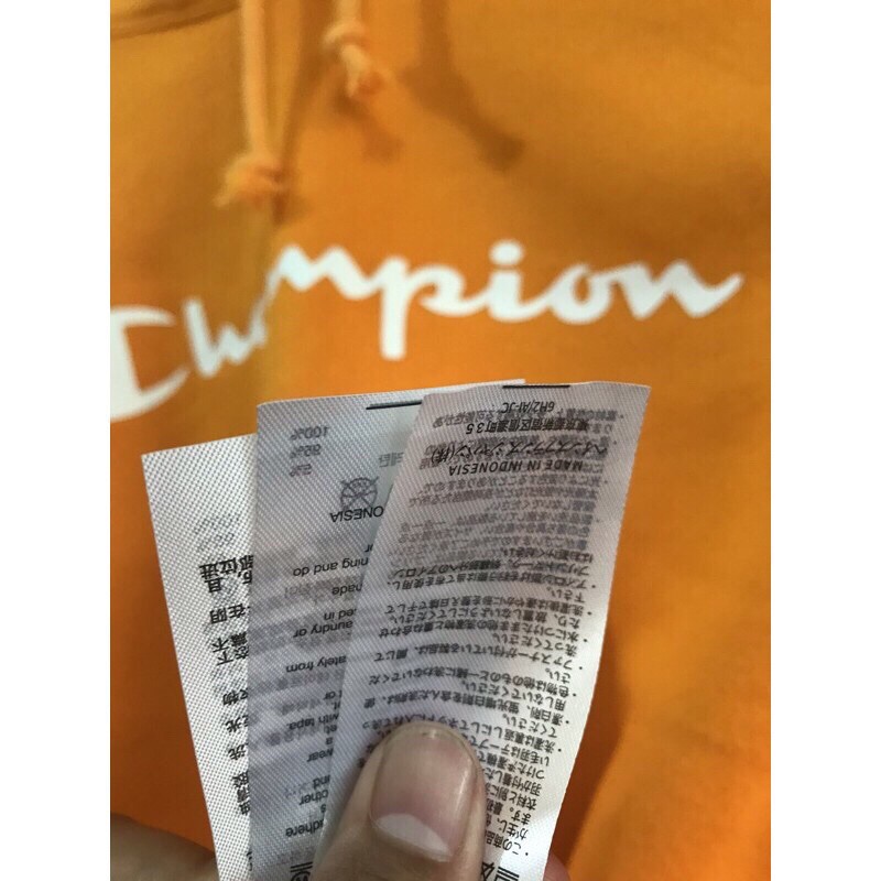 100% ORIGINAL CMT HOODIE CHAMPION SCRIPT LOGO YELLOW