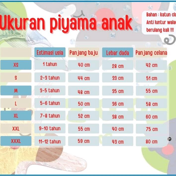 100.000 dapat 6 set piyama anak 1-5 tahun