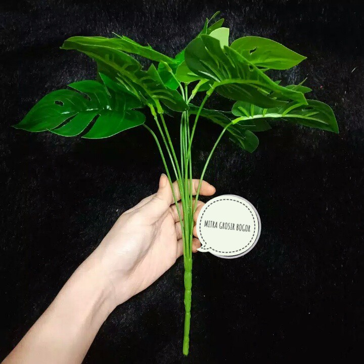 Tanaman Monstera Daun Bunga Artificial Hias Palsu Pajangan Hiasan Plastik Dekorasi Rumah