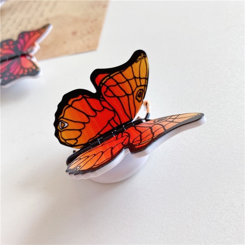 Stand Holder Ponsel Model Butterfly Expanding 3d Dapat Berputar 360 Derajat Anti Jatuh Untuk iPhone