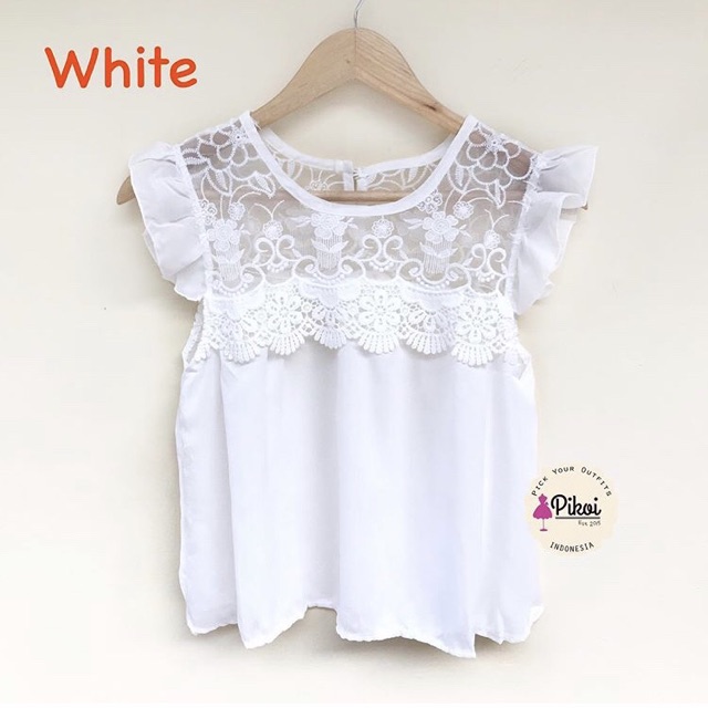 Blouse katun putih cantik / blouse bangkok murah / blouse lace cantik / blouse cewek murah / 1953