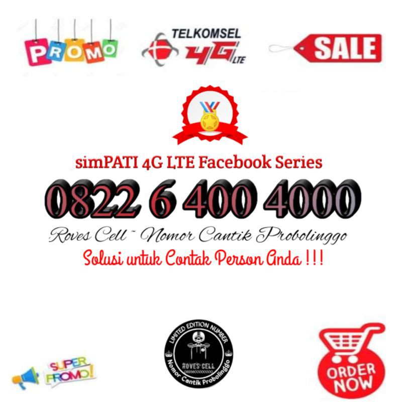 NOMOR CANTIK TELKOMSEL SERI RATUSAN RIBUAN 0822 6400 4000