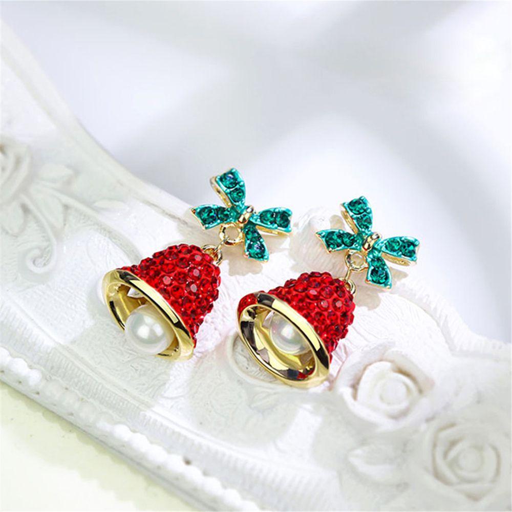 R-bunga Anting Fashion Wanita Hadiah Jingle Bell Lonceng