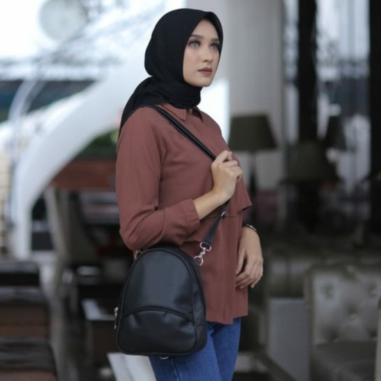 Tas Ransel Mini Wanita Mihua Tas Wanita Terebaru Tas Ransel ESCORTBAGS Korea Terlaris HITAM MINI BAG KOREA