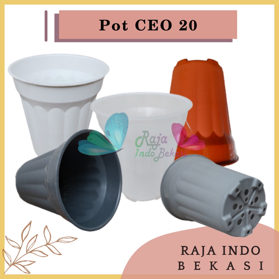 Pot Tinggi Ceo 20 Putih Transparan Bening Hitam Silver Coklat Merah Bata - Mirip Pot Yogap 19 25 Murah Pot Tinggi Putih Plastik Besar