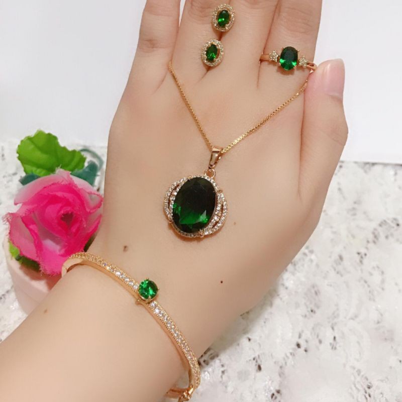 set giok hijau asli