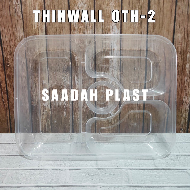 (ISI 25SET) Thinwall Sekat 3 OTH-2 Tray Bento Kotak Makan Tahan Panas