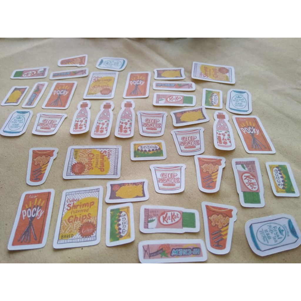 

40 makanan jepang snack stiker aesthetic . 40 snack food japan sticker scrapbook jurnal