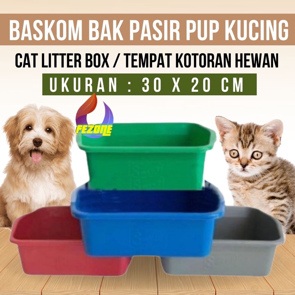 Baskom Bak Pasir Pup Kucing / Cat Litter Box / Tempat Kotoran Hewan  FEZONE