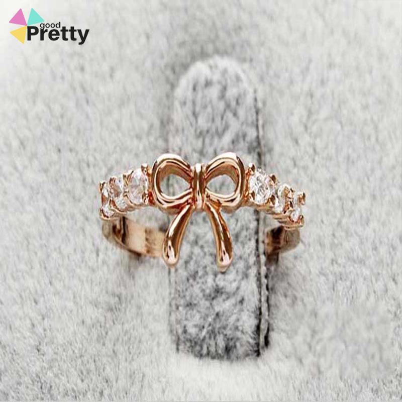 Cincin Desain Pita Hias Berlian Gaya Simple Untuk Wanita - PD