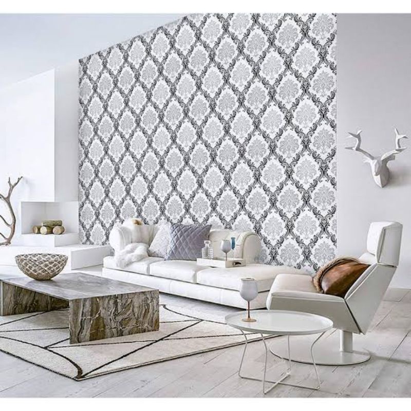 wallpaper dinding motif batik Hitam