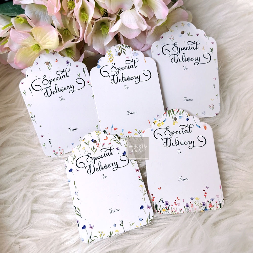 25pcs Hang Tag SPECIAL DELIVERY Hangtag Card Online Shop Mini Kartu Ucapan Olshop DELIVERY