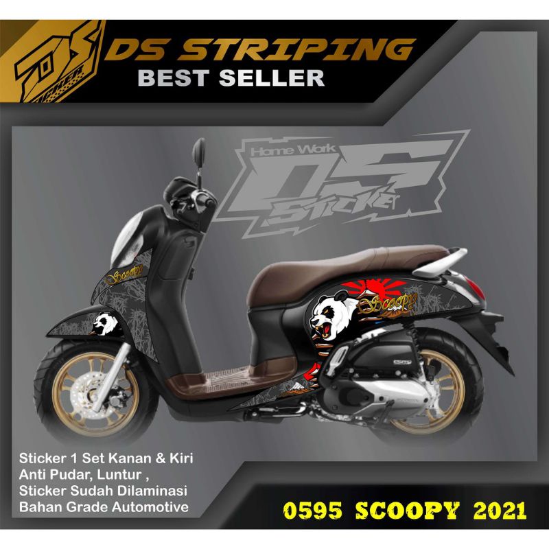 0595 Stiker Scoopy 2021 List Variasi Stirping Semi Full Sticker PANDA