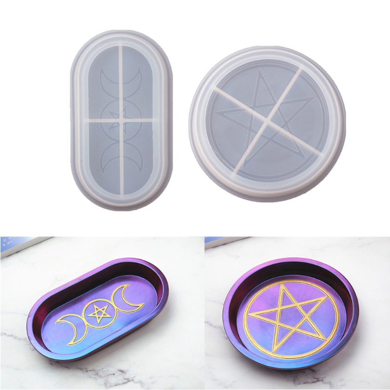 Siy Cetakan Resin Handmade Bentuk Bulan Bintang Pentagram Untuk Membuat Perhiasan