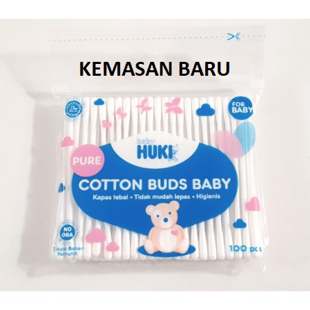 BABY HUKI Extra FINE Pure Cotton Buds 100 sticks for baby bud korek telinga kuping bayi coton katen