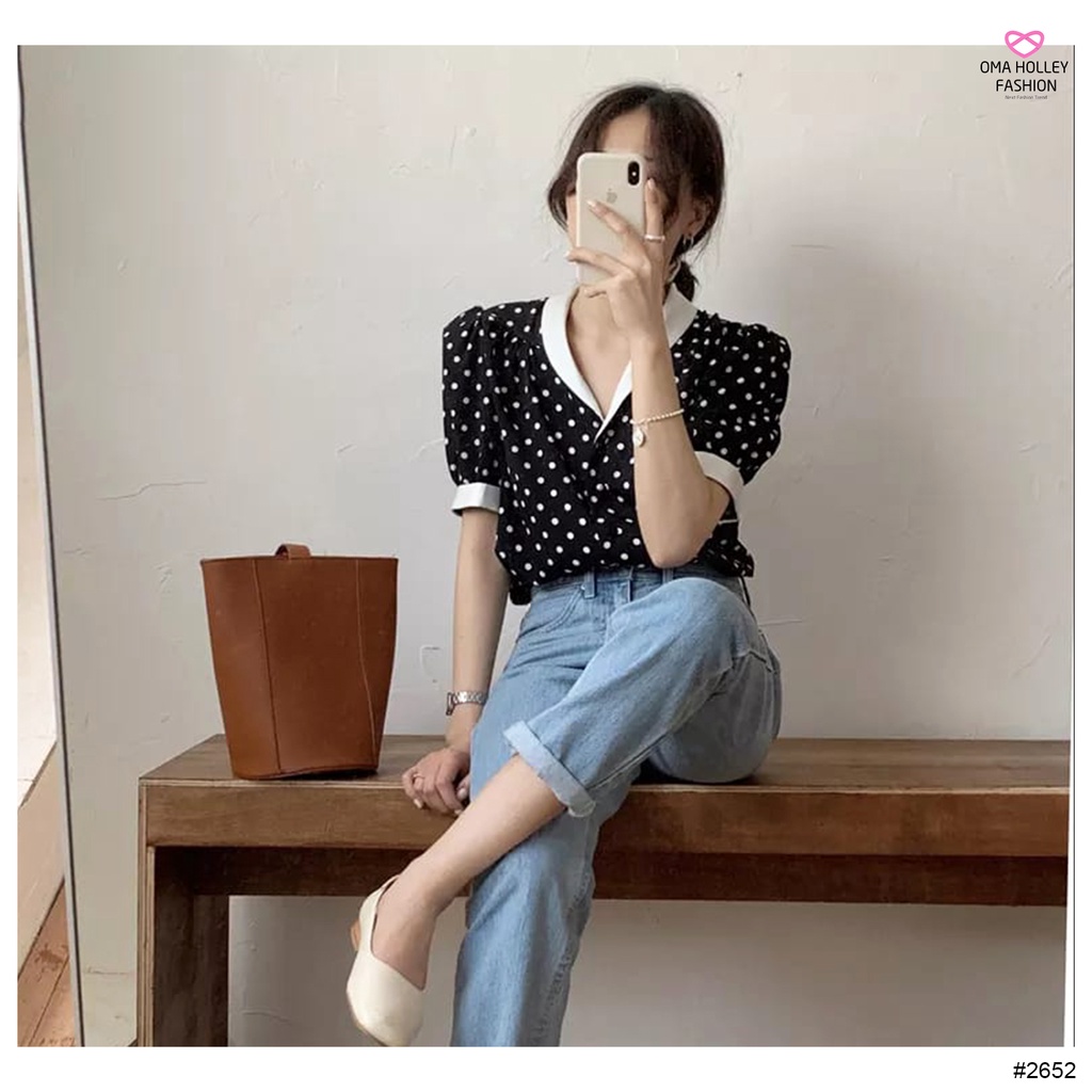 (COD) OH Fashion Envy Top Polkadot Wanita #2652