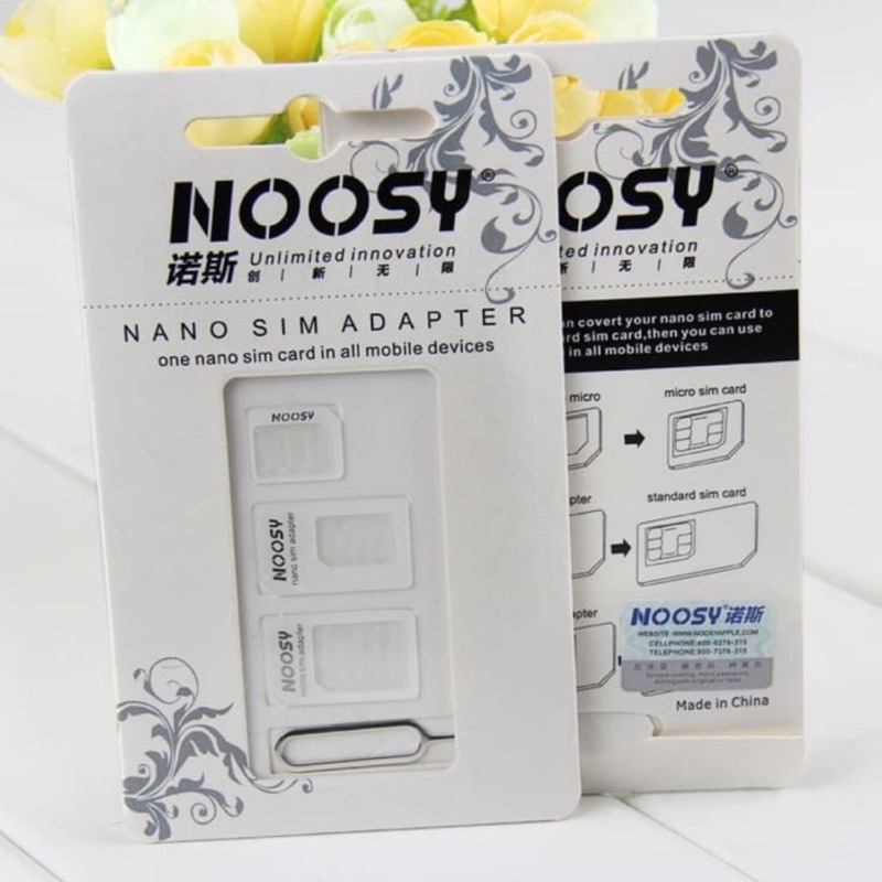 GROSIR NANO SIM ADAPTER NOSSY ORIGINAL JARUM SET LENGKAP BUKA KARTU SIM HP