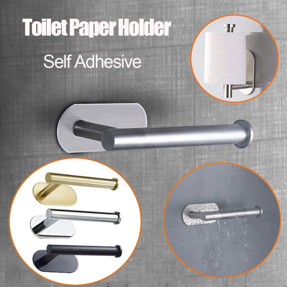 TOP Toilet Roll Holder Modern Seamless Adhesive Hook Tanpa Bor Rak Penyimpanan Tempel Dinding