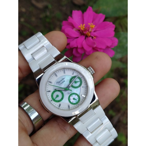 Jam Tangan Wanita Alexandre Christie AC Passion 2224BF Ceramic Keramik Second Original Preloved