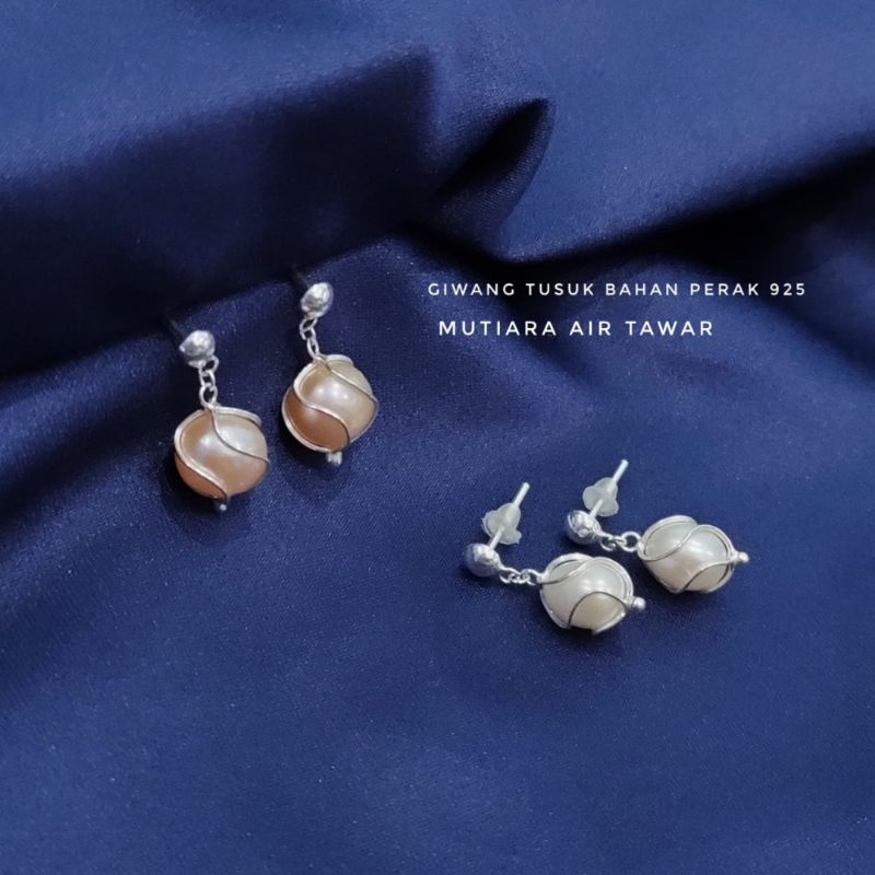 GIWANG TUSUK PERAK 925 MUTIARA TAWAR BERSERTIFIKAT / Silver 925 / giwang perak wanita murah / perak 