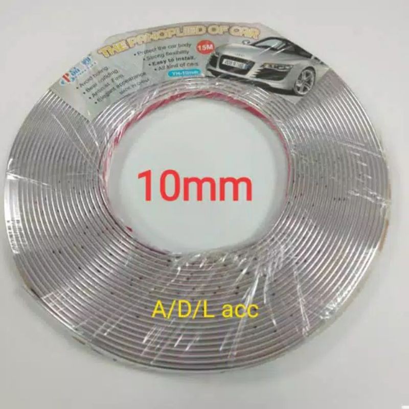 lis body moulding list bodi chrome crome mobil motor 8mm / 10mm / 12mm / 15mm / 20 mm / 25 mm / 30 mm 15 meter