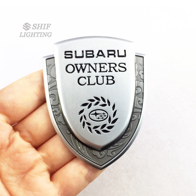 1pc Stiker Emblem Logo Subaru Owners Club Bahan Metal Warna Emas Untuk Dekorasi Mobil Subaru