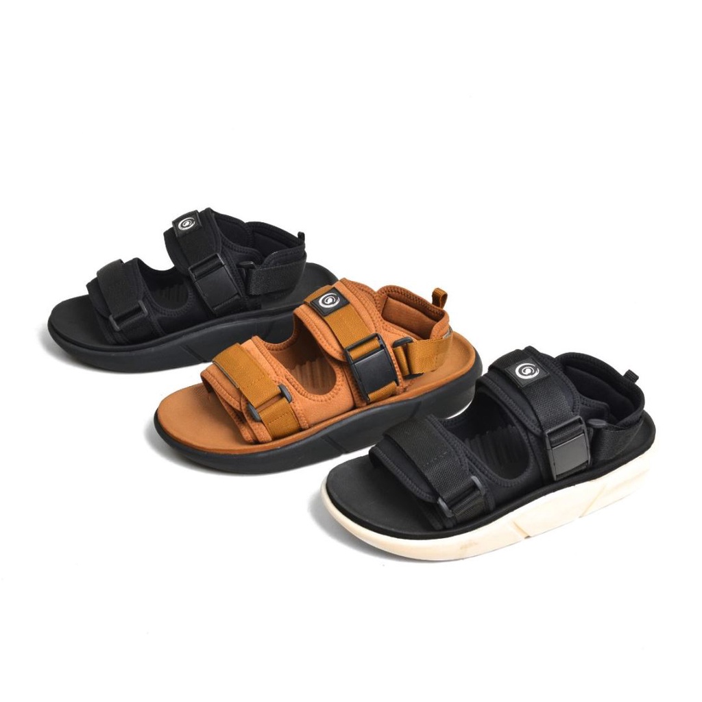 COSTA FULL BLACK ORIGINAL x GREATA Sandal Casual Hitam Pria Sendal Gunung Kasual Jalan Santai Harian Main Hangout Lebaran Fashion Distro Remaja Traveling Outdoor Premium Travelling Footwear Tali 2 Strap Big Size Jumbo Ukuran Besar 44 Keren Terbaru Branded