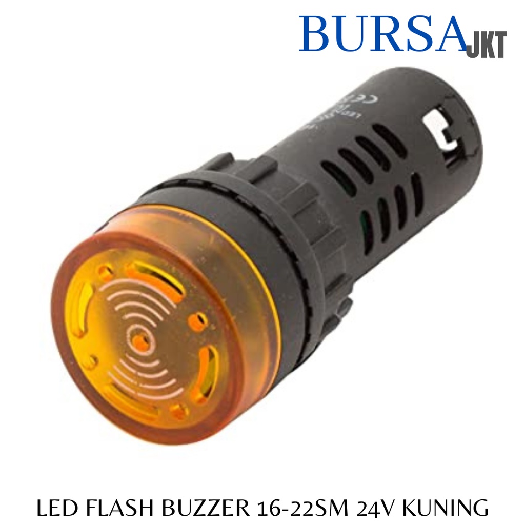 LAMPU FLASH BUZZER LED PILOT BEEPER ALARM SIGNAL AD 16-22SM 24V