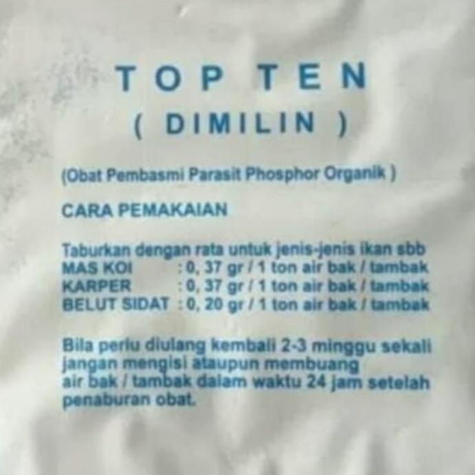 DIMILIN OBAT KUTU IKAN / OBAT IKAN ANTI KUTU TOP TEN DIMILIN 5GR