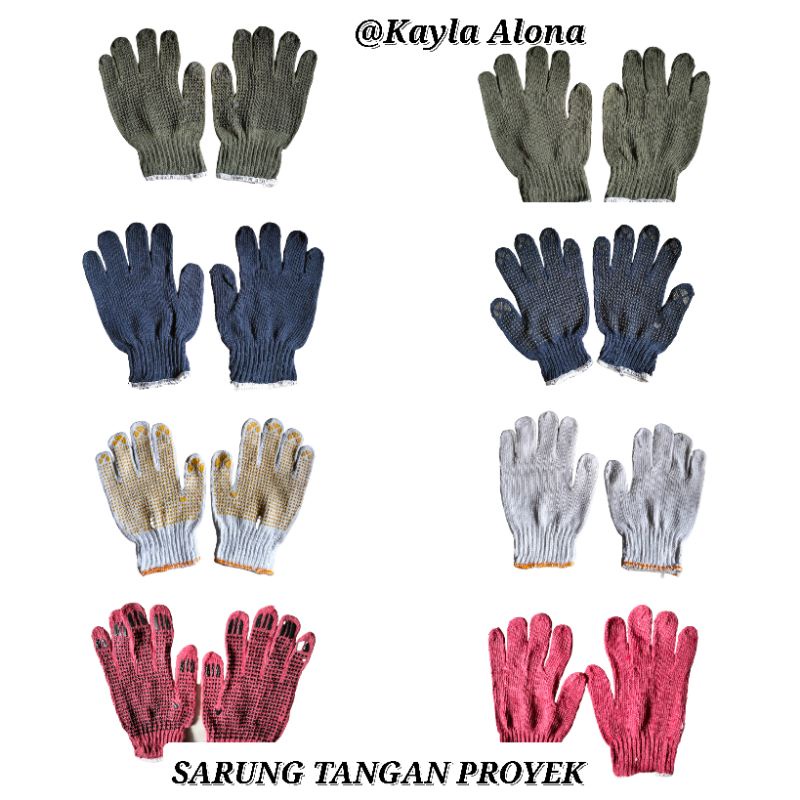 SARUNG TANGAN PROYEK ( ANTI SLIP ) WARNA