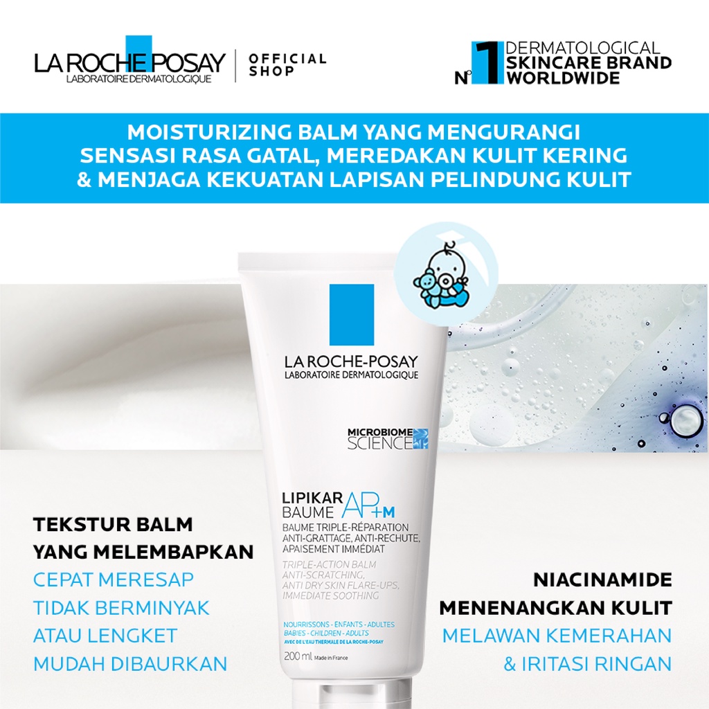 La Roche Posay Lipikar Baume AP+M Balm 200ml- Face/ Body Moisturizer Kulit Alergi/ Sensitif/ Kering