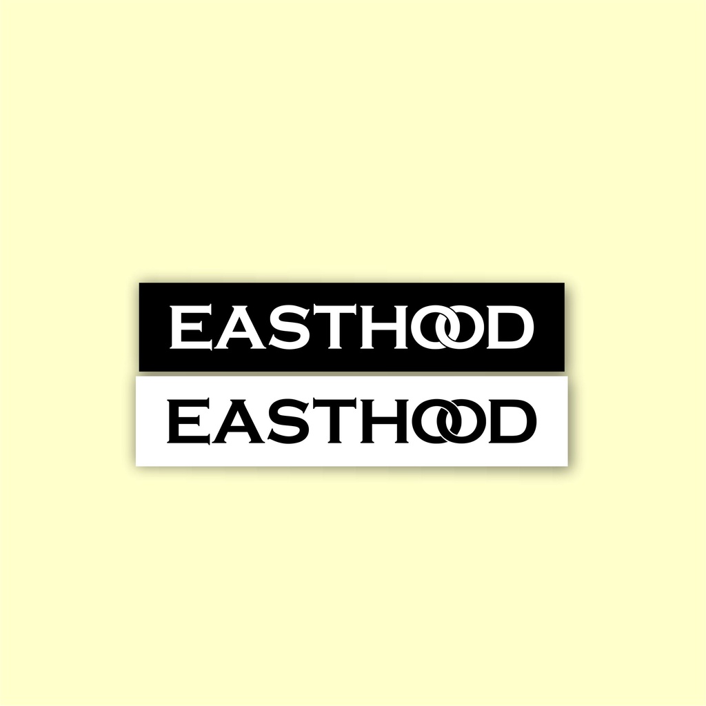 

Stiker brand distro Easthood bahan graftac anti air