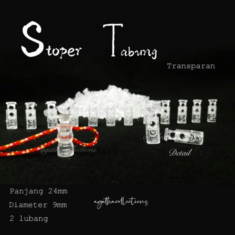 Stopper tabung kecil transparan doff 75 gr (+/- 100 pcs)