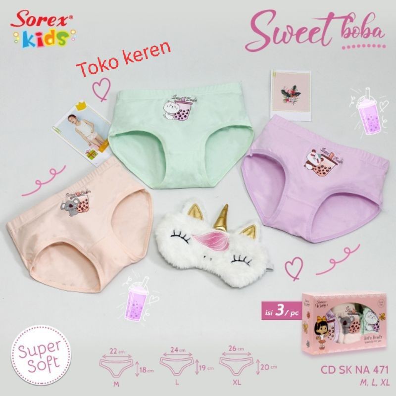 Celana Dalam Anak Perempuan Cd Kancut Cewek Sorex Katun Art:NA 471/452 COD Toko Keren