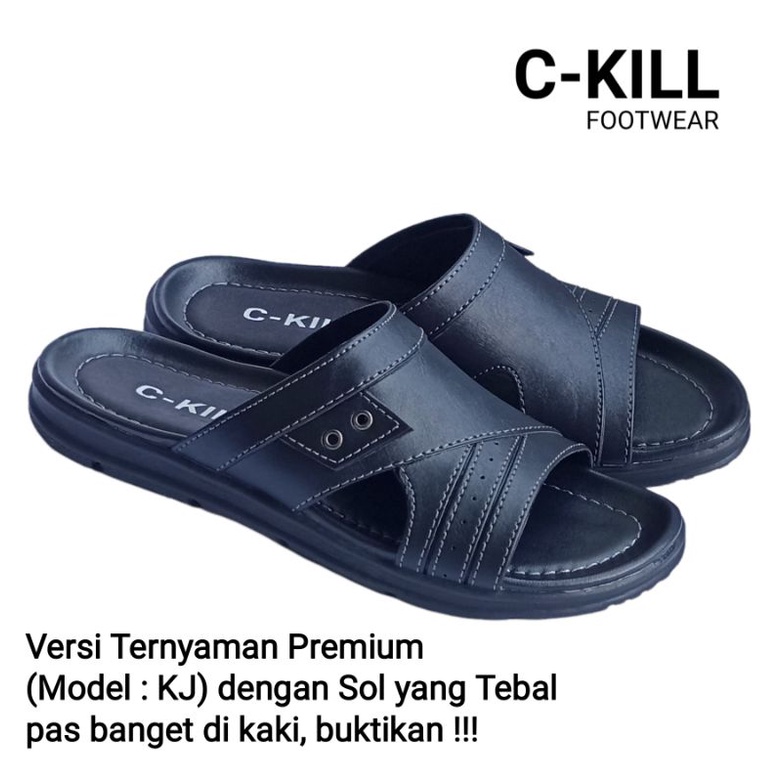 Sandal Pria Sandal Slop Sandal Slide Model Sandal Kulit Sandal Terbaru Sandal Termurah Sandal Original C-Kill Footwear-KJ-Sol Tebal Bagus