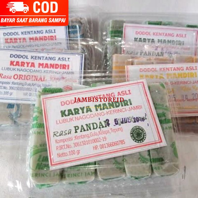 

(JAMBISTOREID) JAMBI LANGSUNG KIRIM Dodol Kentang | Nanas Asli Rasa Original Pandan Karya Mandiri Lubuk Nagodang Tradisional Lembek Berminyak Oleh-Oleh Souvenir Buah Tangan Makanan Khas Kerinci Jambi