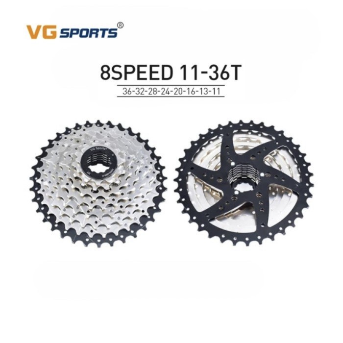 Sprocket Sepeda VG Sports 8 speed 11-36T Silver VG72