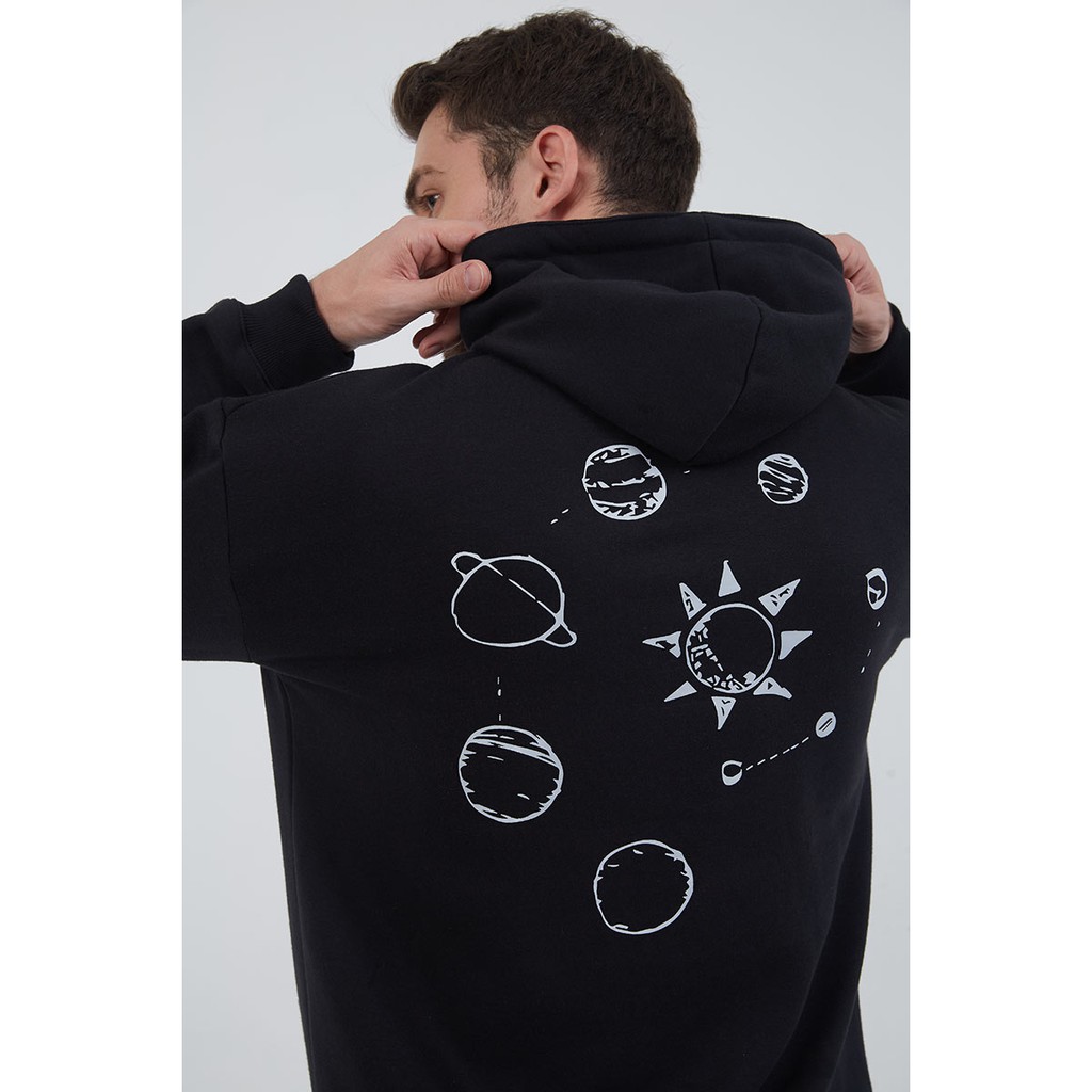 Berrybenka Street - Sweater Hoodie Pria Across the Universe Black ONE SIZE