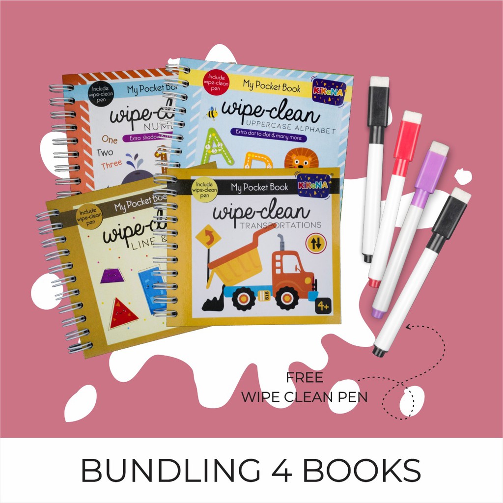 Jual Paket Bundling Books Wipe Clean Kikona Books Without Pouch Free