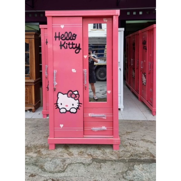 Lemari Pakaian 2pintu Karakter Anak Hello Kitty,Doraemon,dan Stitch (Bekasi)