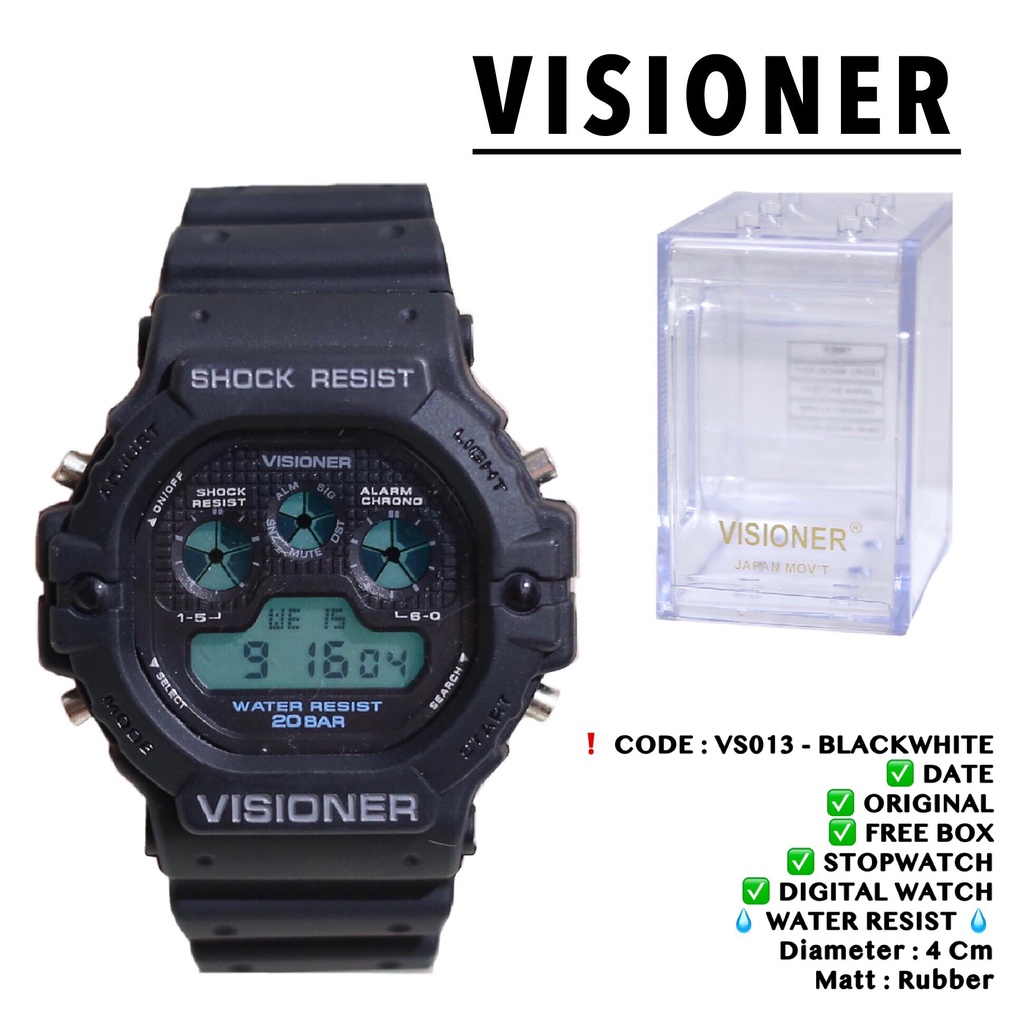 Jam tangan ORIGINAL VISIONER anti air digital watch premium free box garansi 1 th VS013