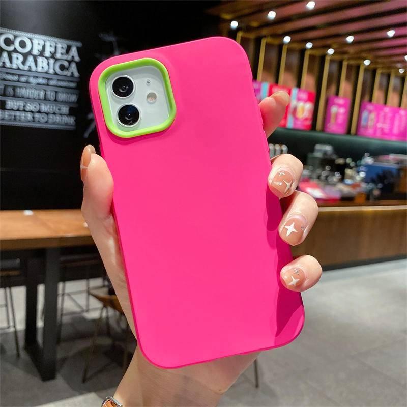 3 In 1 Case Bumper Silikon Cair Shockproof Warna Permen Cover Iphone 11 12 13 Pro Max X Xs Max