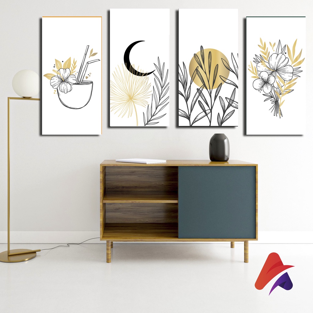 APOLITO (15X30 CM)HIASAN DINDING BUNGA BOTANICAL WALL DECOR PAJANGAN DINDING HIAS HIASAN DINDING ABSTRAK