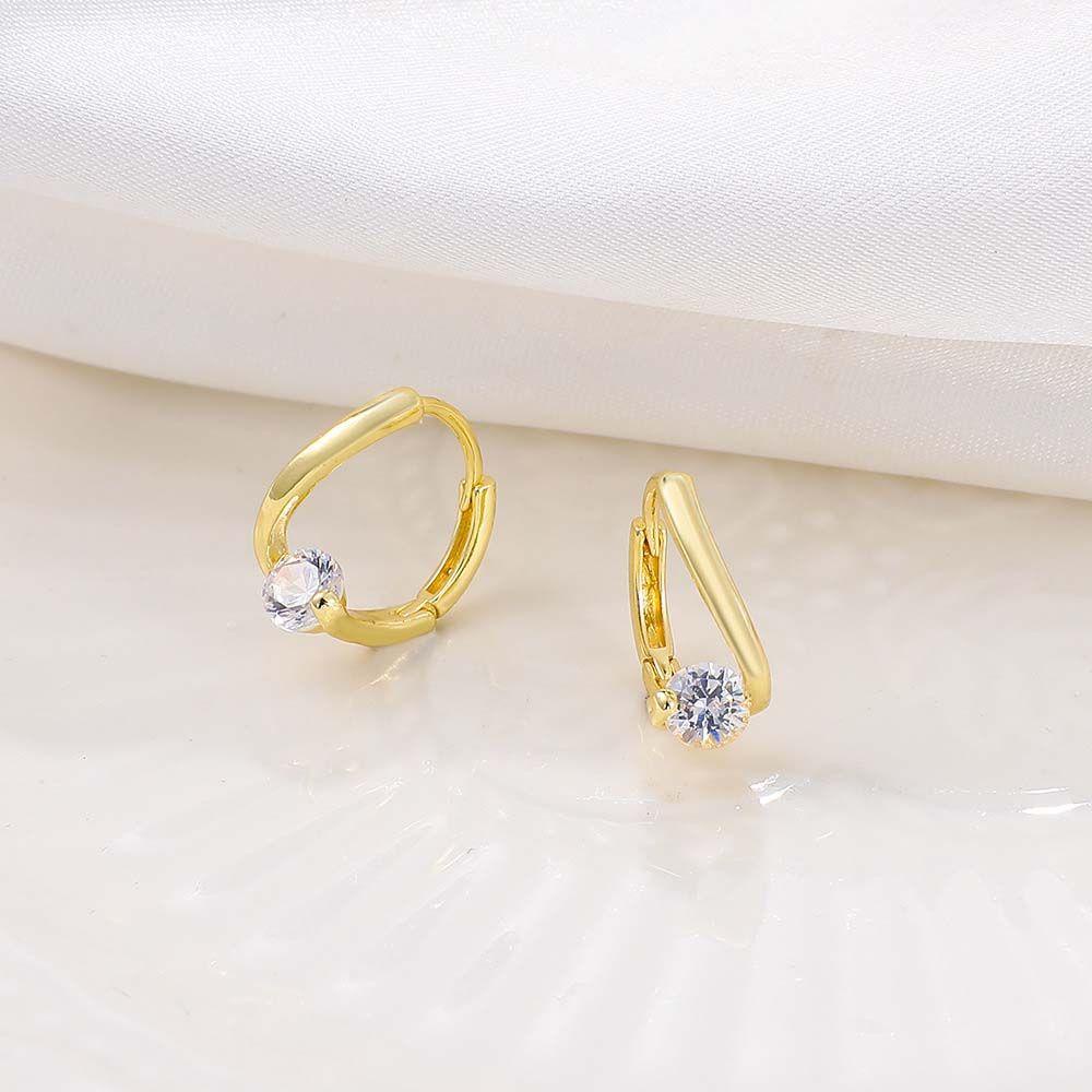 Mxbeauty Anting Hoop Trendi Memutar Kecil Gaya Wangi Berlian Imitasi Perempuan Aksesoris Telinga Wanita Stud Earrings