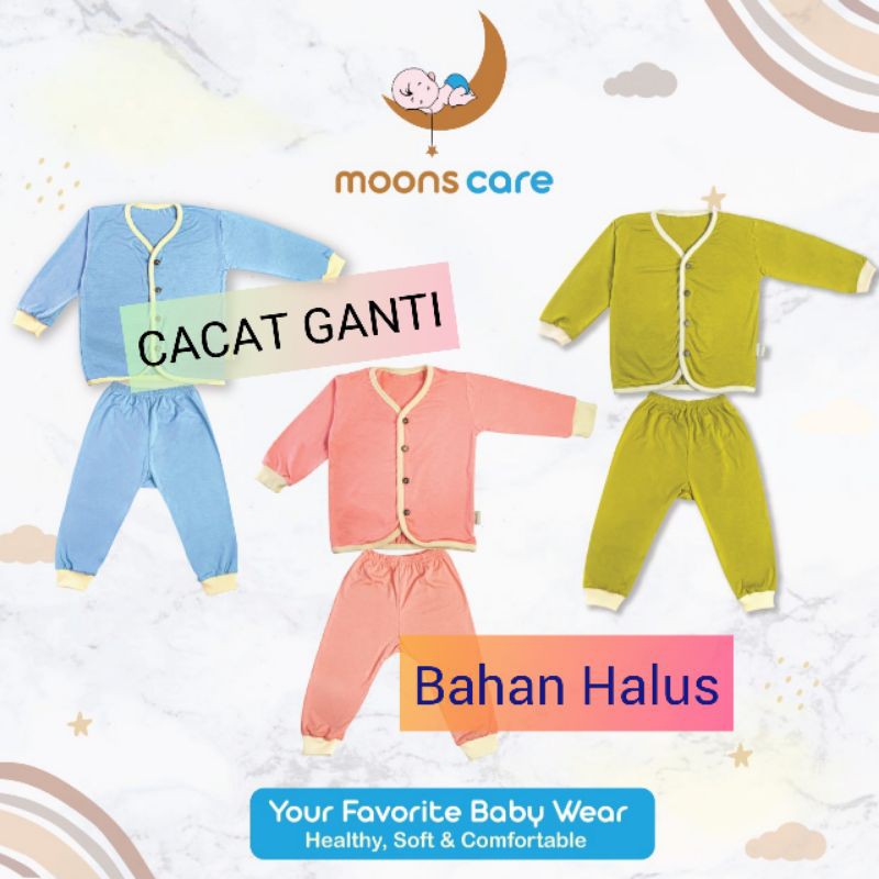 SNI Stelan Panjang Polos Kancing Moons, Stelan Moons Anak, Stelan Moons Santai