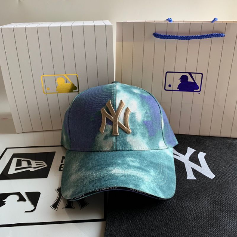 Topi Baseball MLB New York Vetements Tie Dye Green Original
