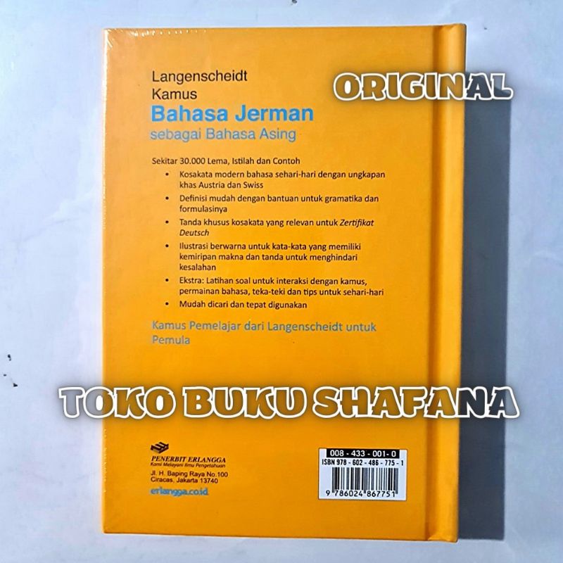 LANGENSCHEIDT KAMUS BAHASA JERMAN ERLANGGA SEBAGAI BAHASA ASING ORIGINAL